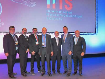 Group with Dr. Michael Stanton-Hicks, 2017 INS Giant of Neuromodulation